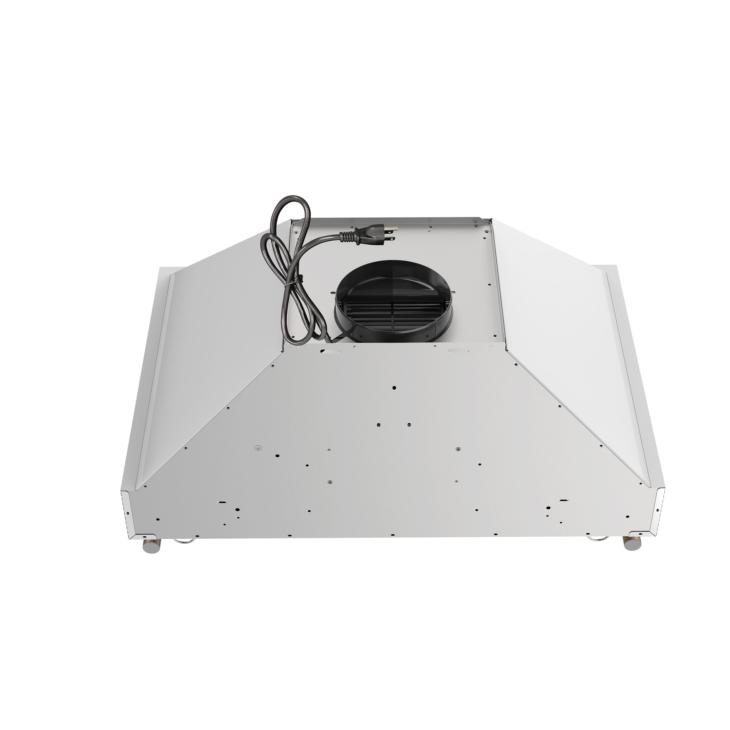 Forno Venezia 30-Inch Wall-Mounted Ducted Range Hood, 370 CFM, Touch Controls, LED Lighting, White with Antique Brass Accents (FRHWM5503-30WHT)