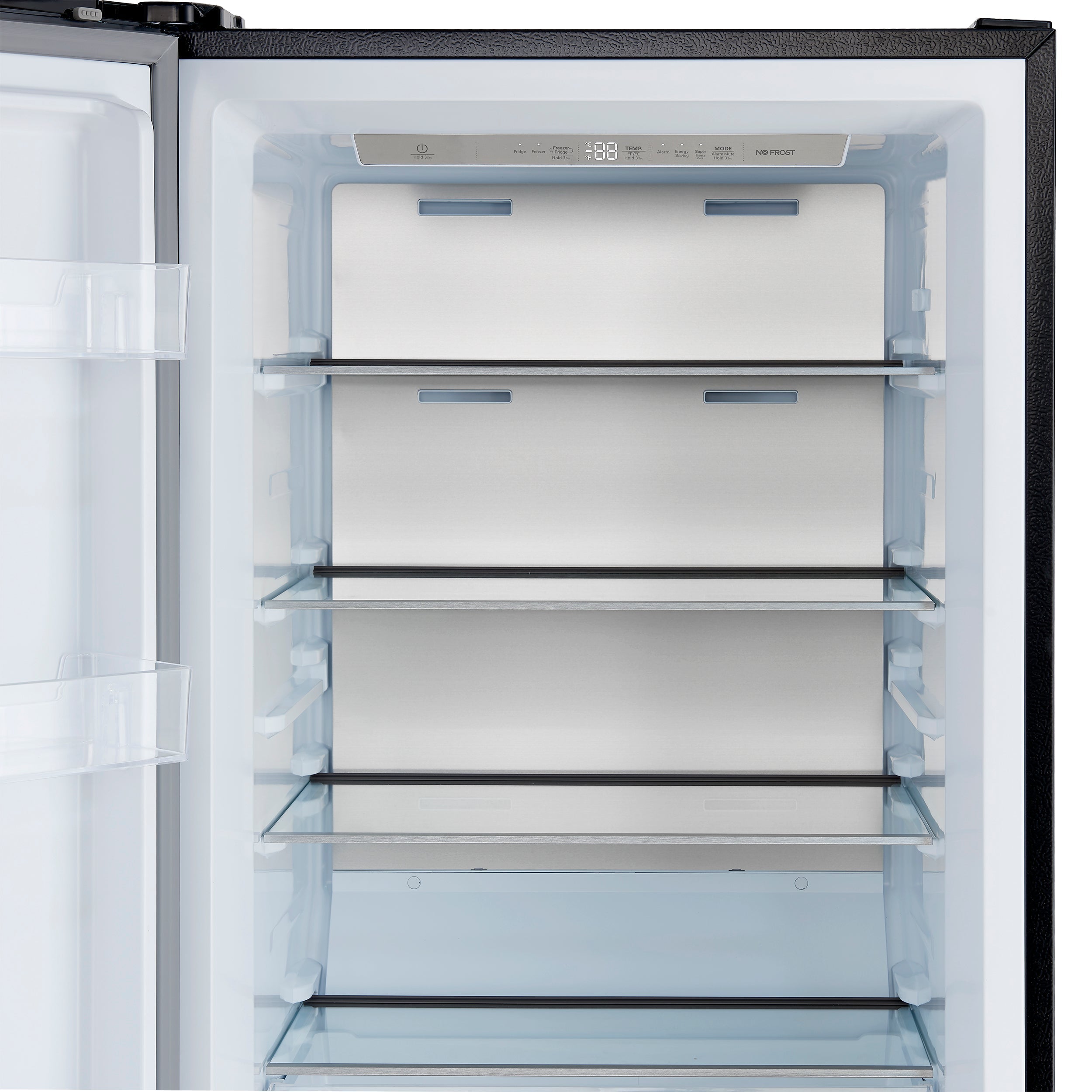 FORNO Maderno 60 in. 27.2 cu. ft. Convertible Refrigerator Freezer Combo with Grill Trim Kit, Black with Antique Brass Handles (Model FFFFD1722-60SG-BLK)