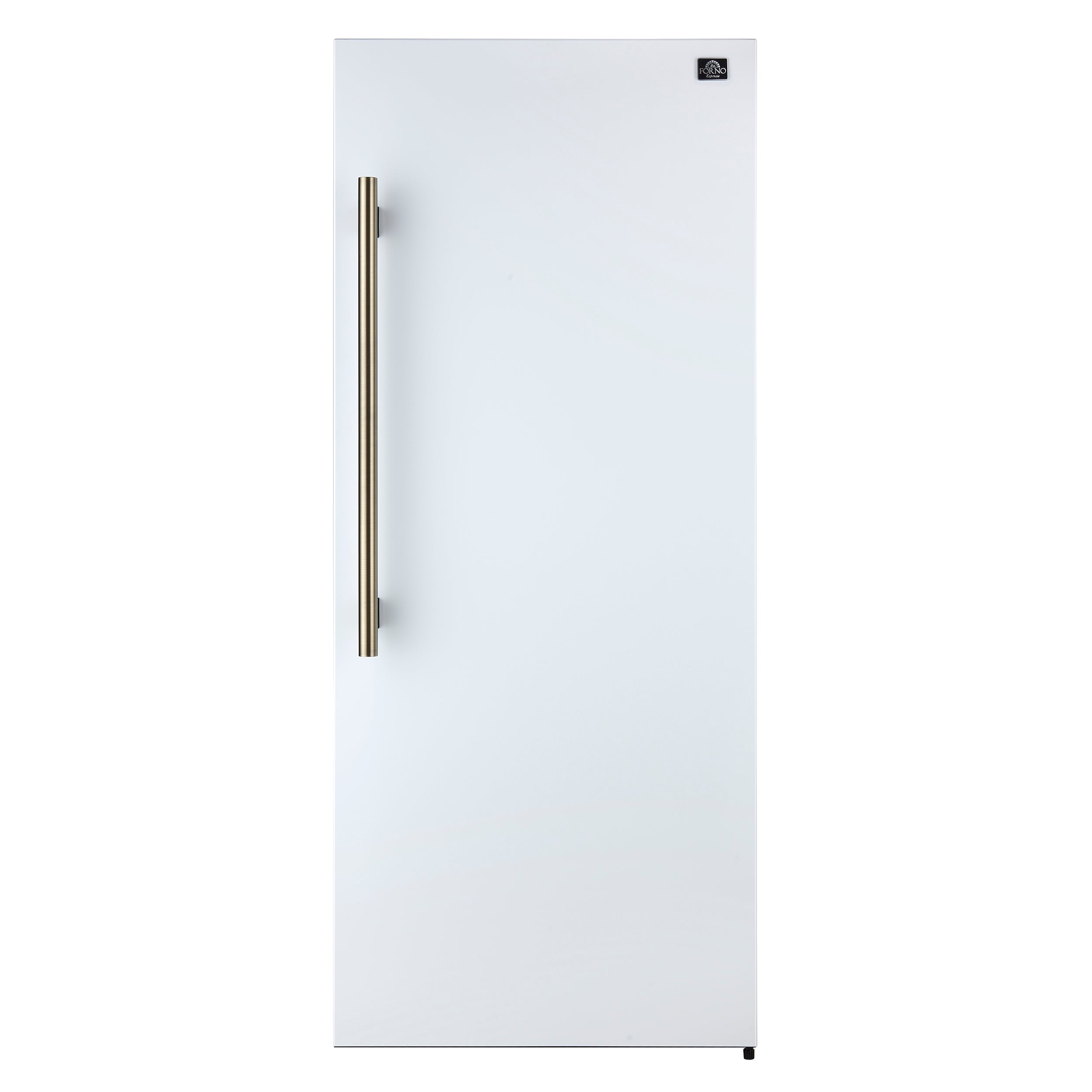 FORNO Maderno 32 in. 13.6 cu. ft. Convertible Refrigerator/Freezer, Right Swing, eWhite, Antique Brass Handles (FFFDF1722-32RMG-WHT)