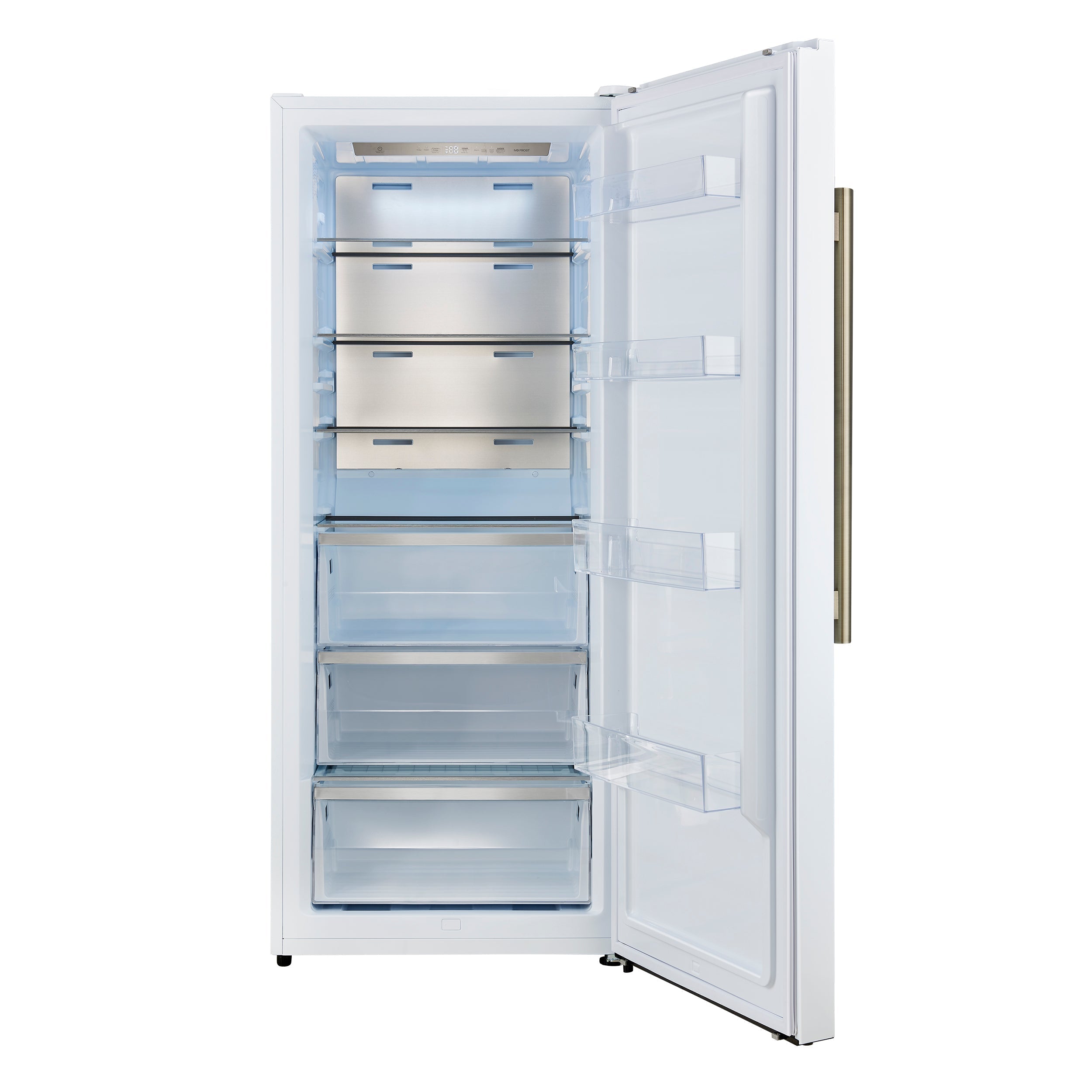 FORNO Maderno 32 in. 13.6 cu. ft. Convertible Refrigerator/Freezer, Right Swing, eWhite, Antique Brass Handles (FFFDF1722-32RMG-WHT)