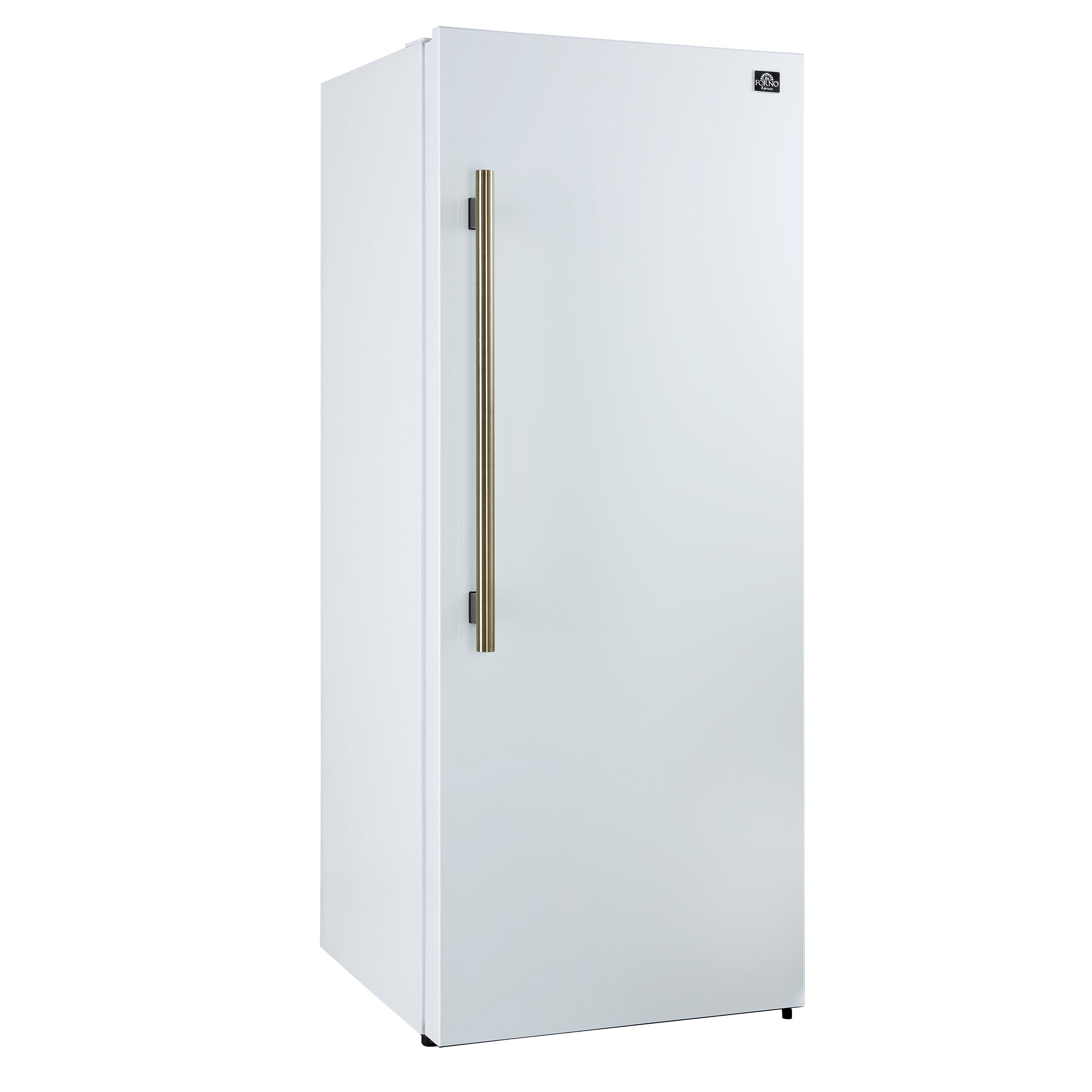 FORNO Maderno 32 in. 13.6 cu. ft. Convertible Refrigerator/Freezer, Right Swing, eWhite, Antique Brass Handles (FFFDF1722-32RMG-WHT)
