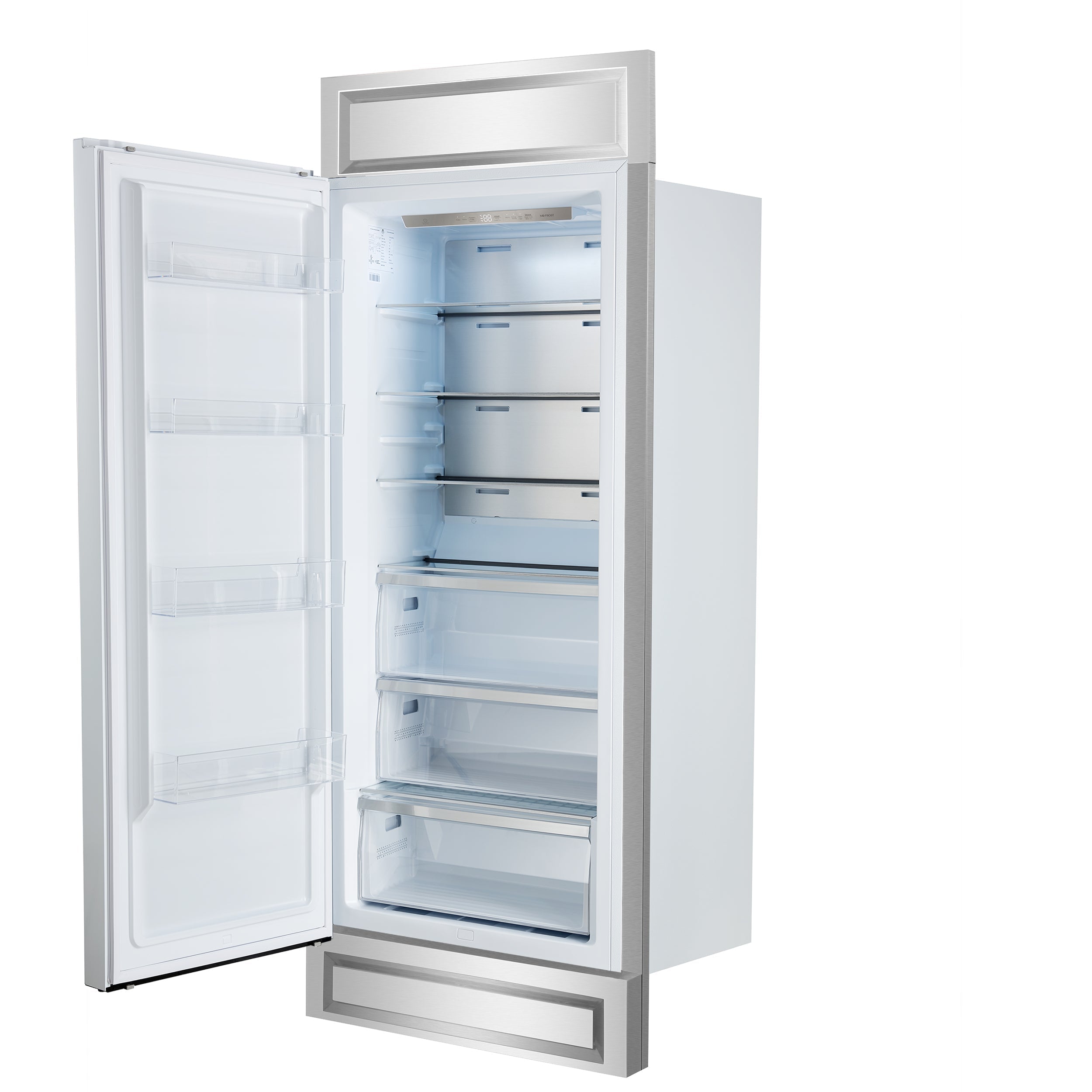 FORNO Maderno 32 in. 13.6 cu ft Built-In Convertible Refrigerator/Freezer, Left Swing, White, Antique Brass Handles (FFFFD1722-32LMG-WHT)