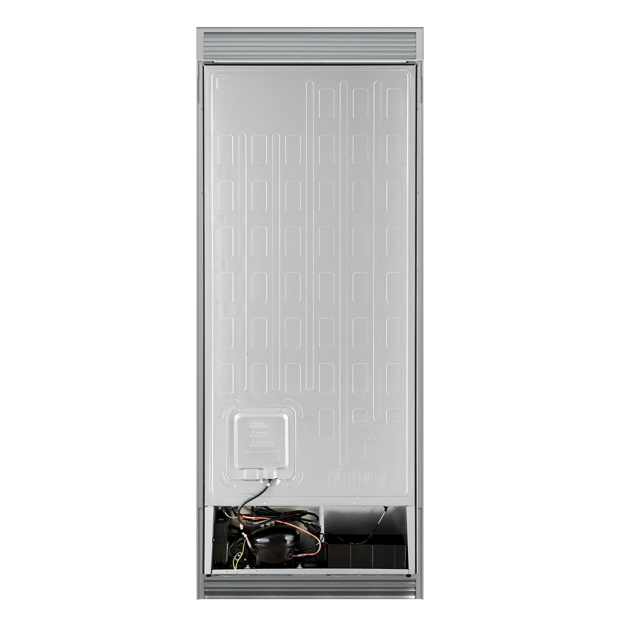 FORNO Maderno 32-Inch Built-In Convertible Refrigerator Freezer, 13.6 Cu Ft, Right-Hinge, Black with Antique Brass Handle, Trim Kit, Model FFFFD1722-32RSG-BLK