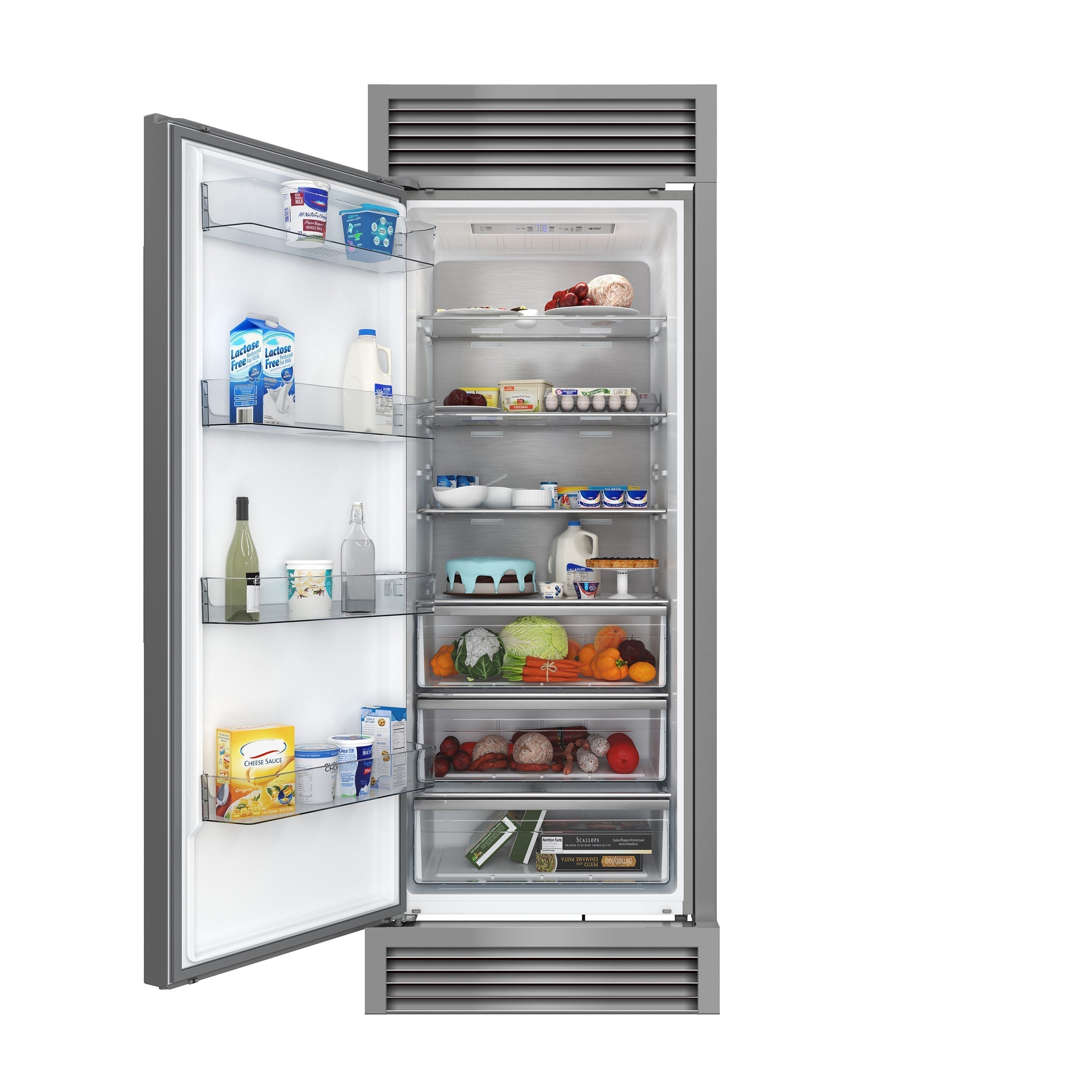 FORNO Maderno 32 in. 13.6 cu ft Built-In Convertible Refrigerator/Freezer, Left Swing, Stainless Steel with Trim Kit (FFFFD1722-32LSG)