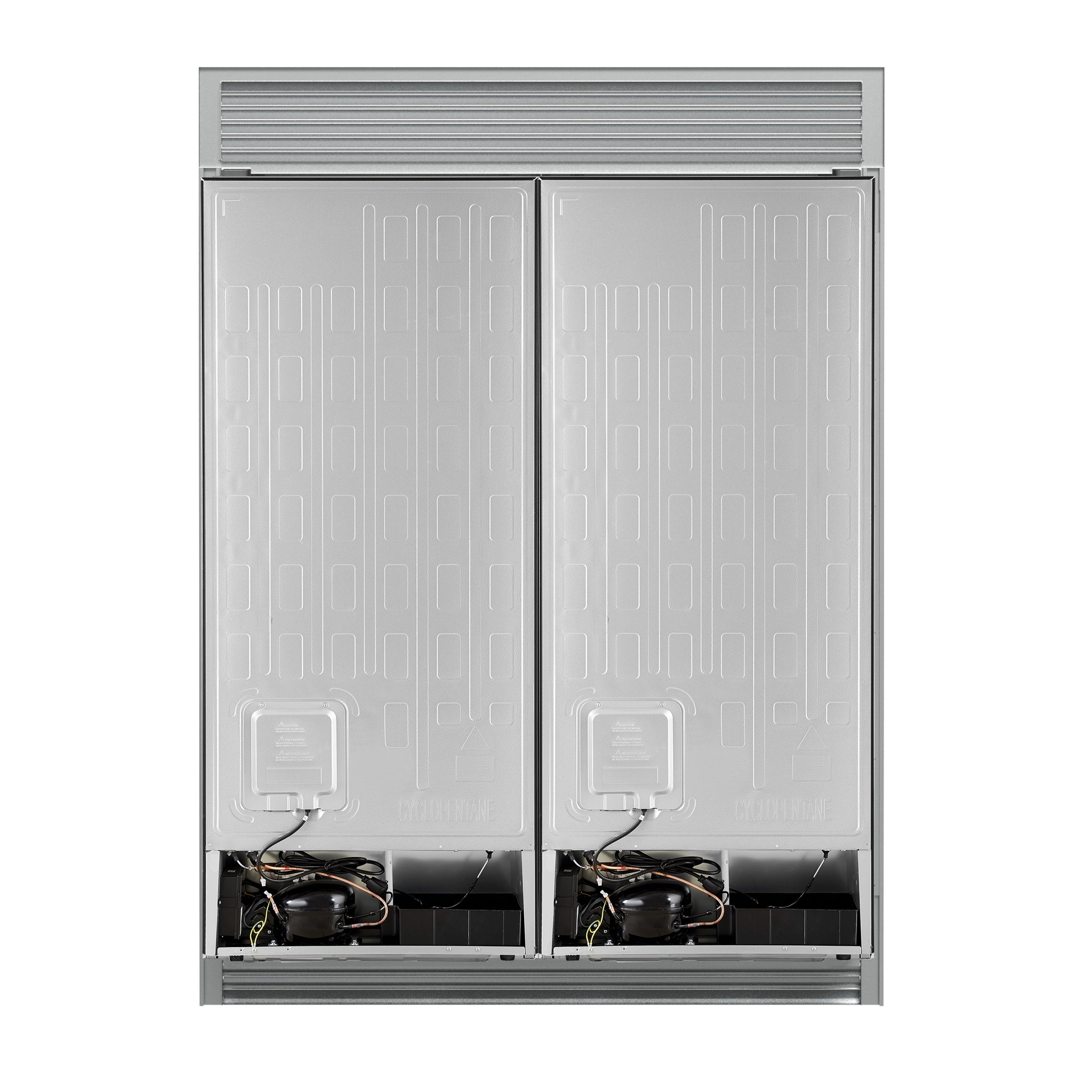 FORNO Maderno 60 in. 27.2 cu. ft. Convertible Refrigerator Freezer Combo with Grill Trim Kit, Black with Antique Brass Handles (Model FFFFD1722-60SG-BLK)