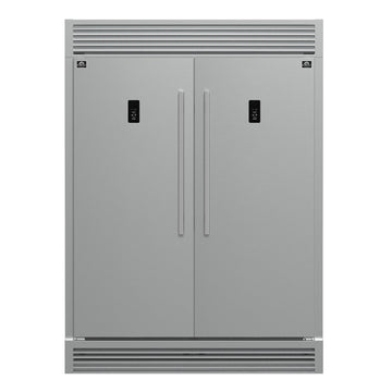 FORNO Fortezza 60-Inch Freestanding Refrigerator Freezer with Automatic Ice Maker, Stainless Steel with Grill Trim Kit (Model FFFFD1738-60SG)