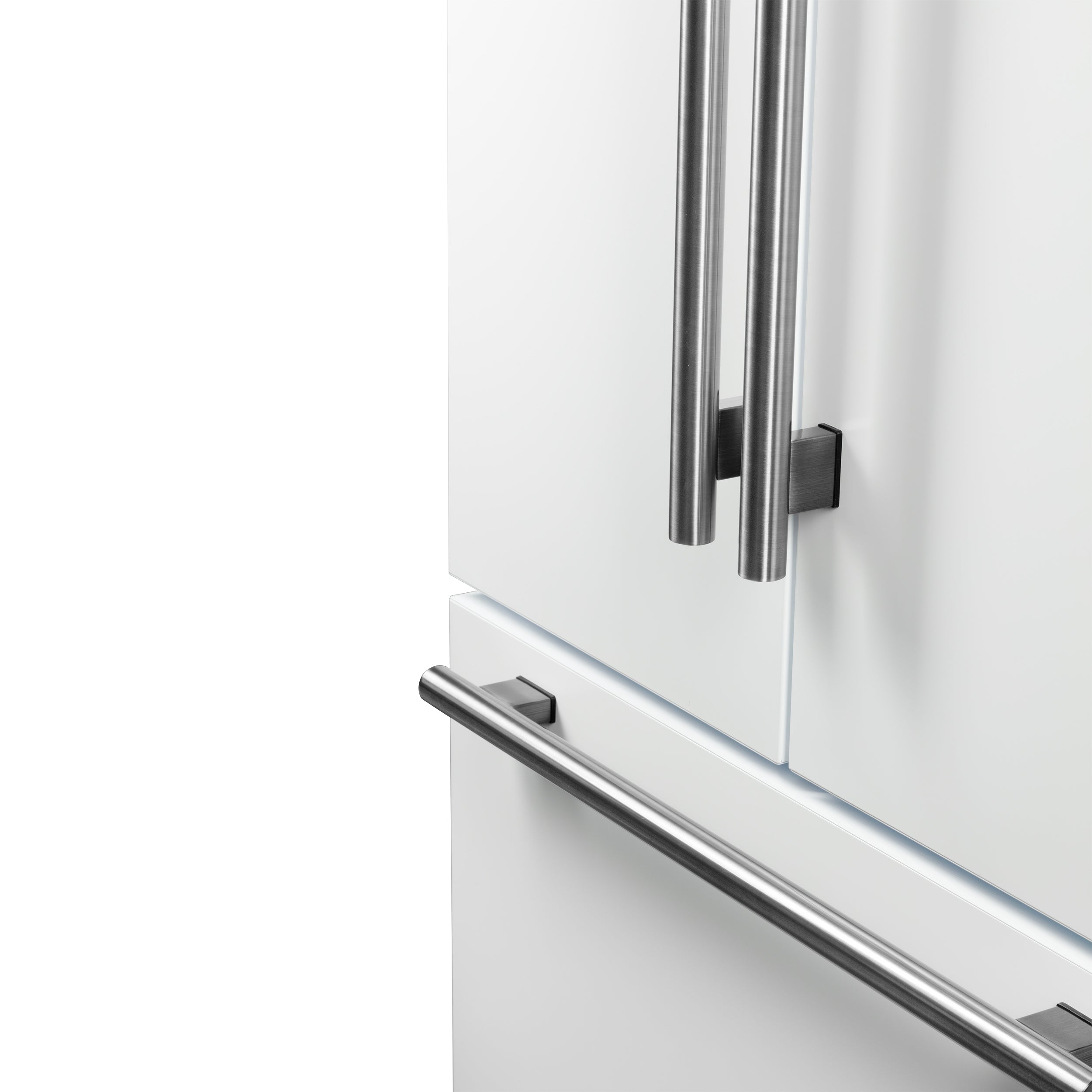 FORNO Rivello 36-Inch Standard-Depth French Door Refrigerator with Water & Ice Dispenser, White with Stainless Steel Accents (Model FFFFD1783-36WHT)