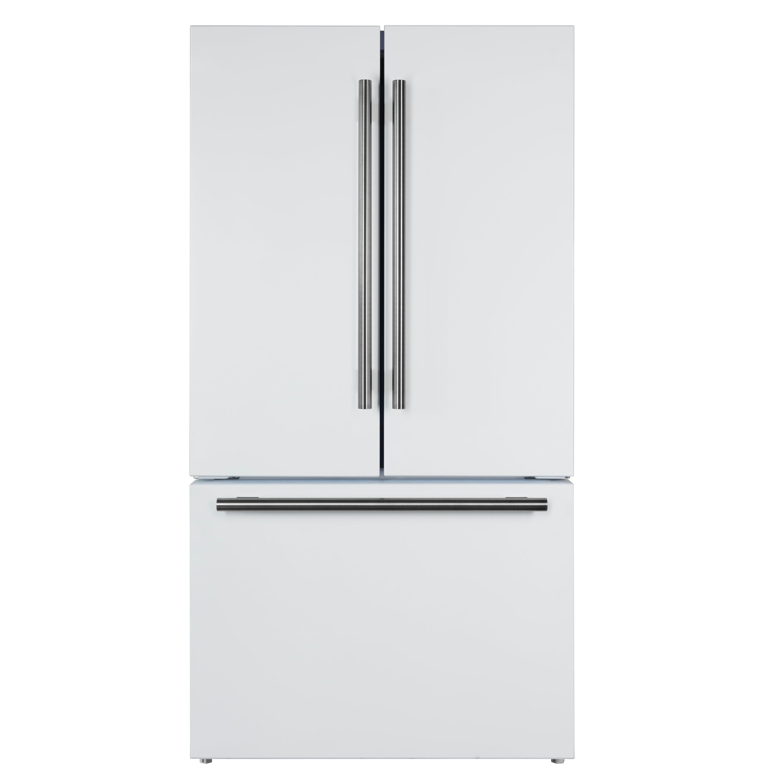 FORNO Rivello 36-Inch Standard-Depth French Door Refrigerator with Water & Ice Dispenser, White with Stainless Steel Accents (Model FFFFD1783-36WHT)