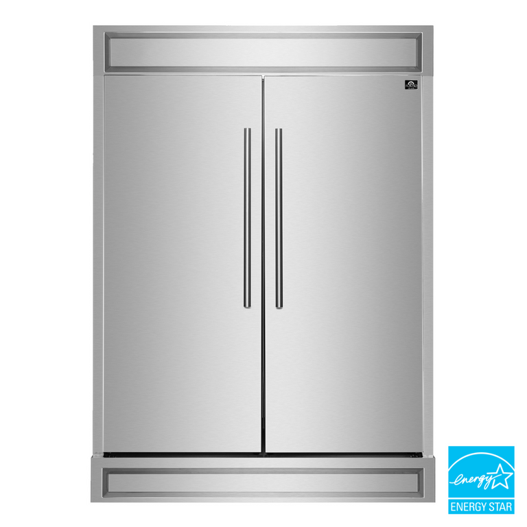 FORNO Package - 36" Electric French Door Range, Wall Mount Range Hood and Refrigerator, AP-FFSEL6917-36-3PK-1