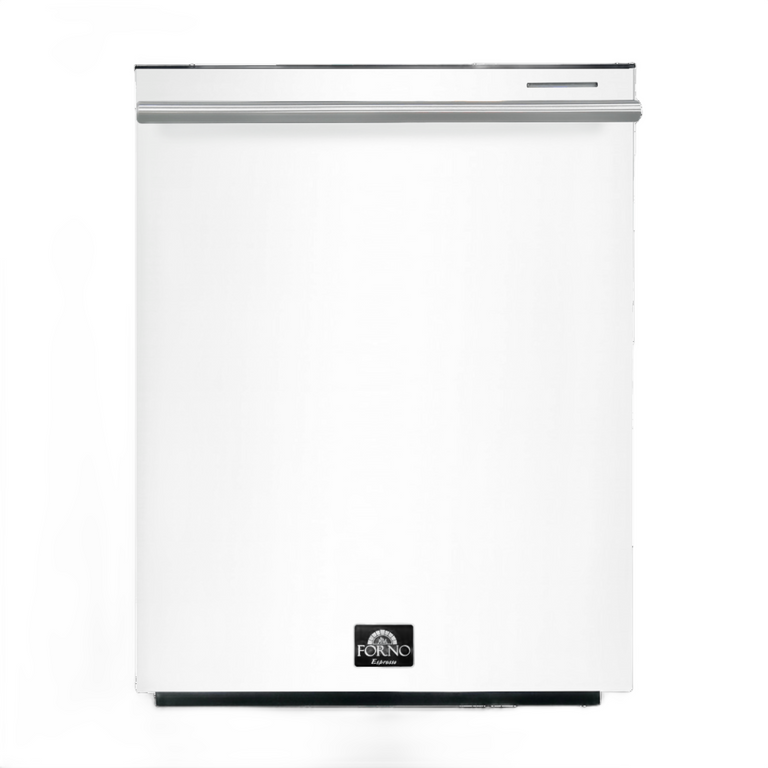 FORNO Espresso Package - 30" Electric Range, Range Hood and Dishwasher in White with Stainless Steel Handles