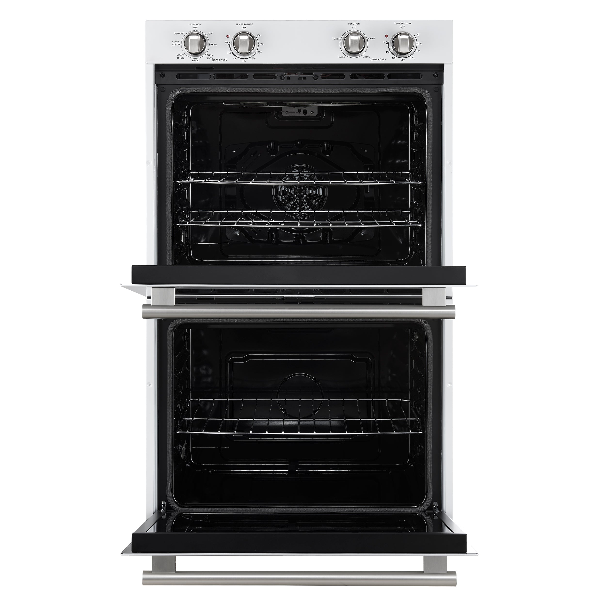 FORNO Espresso Vomero 30-Inch Electric Double Wall Oven, 10.0 cu. ft., White with Stainless Steel Accents (FBOEL1324-30WHT)