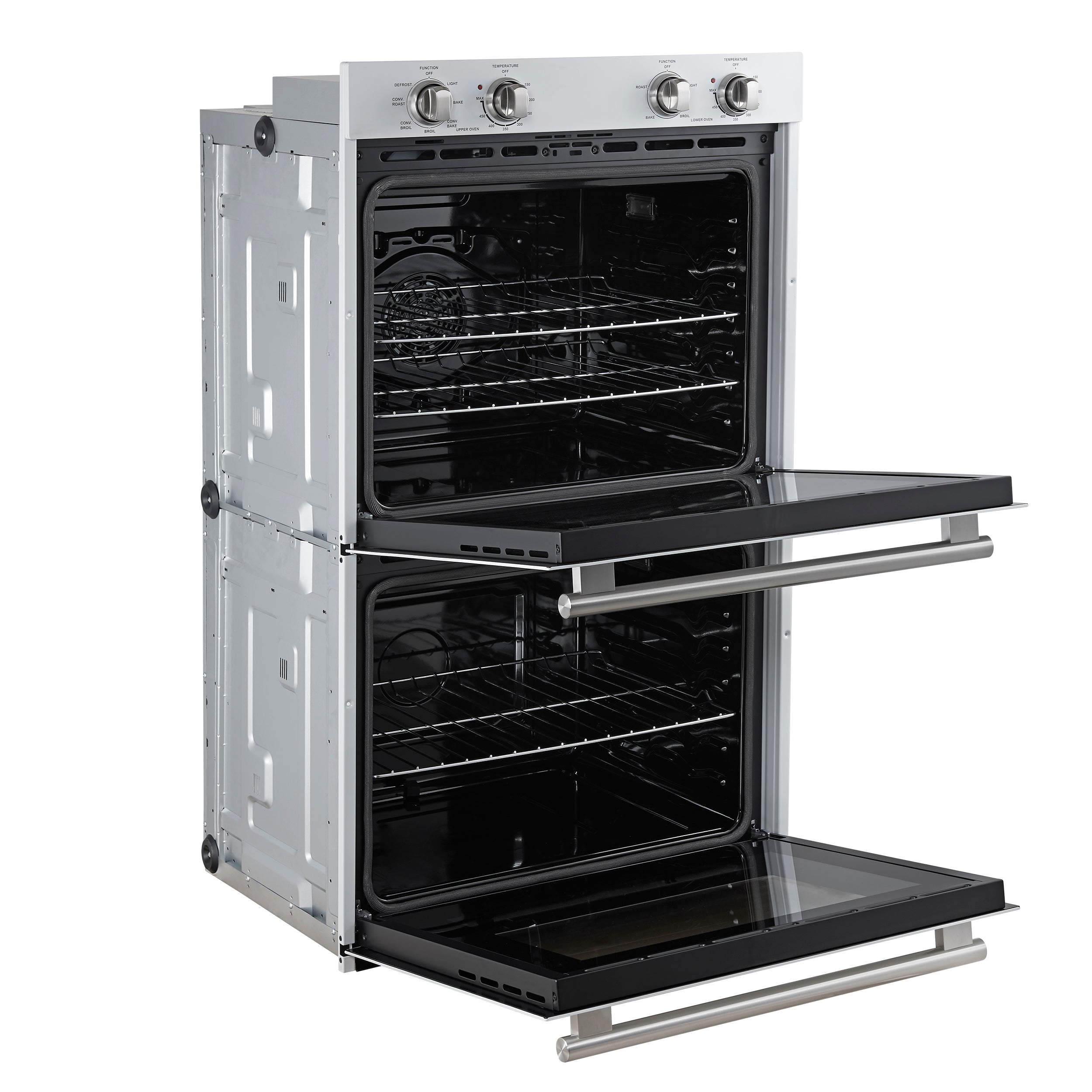 FORNO Espresso Vomero 30-Inch Electric Double Wall Oven, 10.0 cu. ft., White with Stainless Steel Accents (FBOEL1324-30WHT)