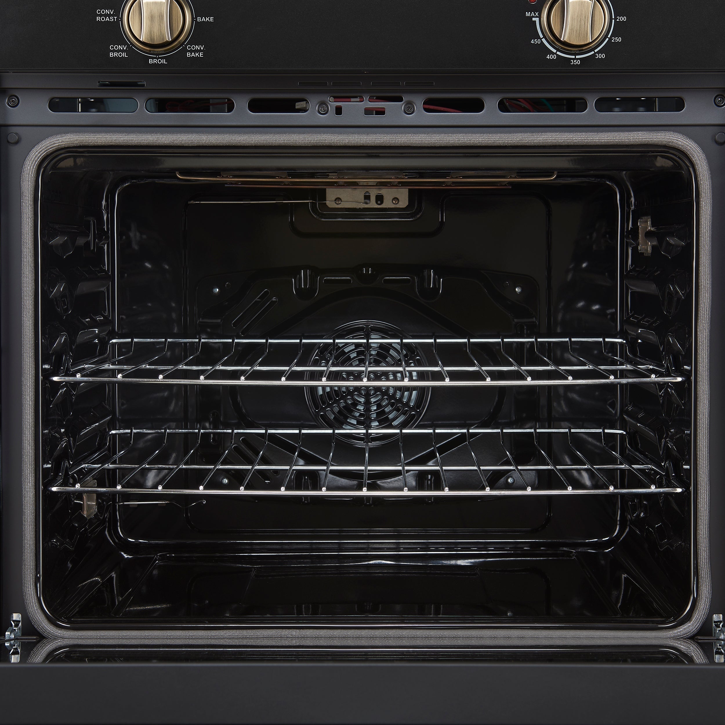 Forno Espresso Vomero 30-Inch Electric Single Wall Oven, 5.0 cu. ft., Black with Antique Brass Accents (Model FBOEL1370-30BLK)