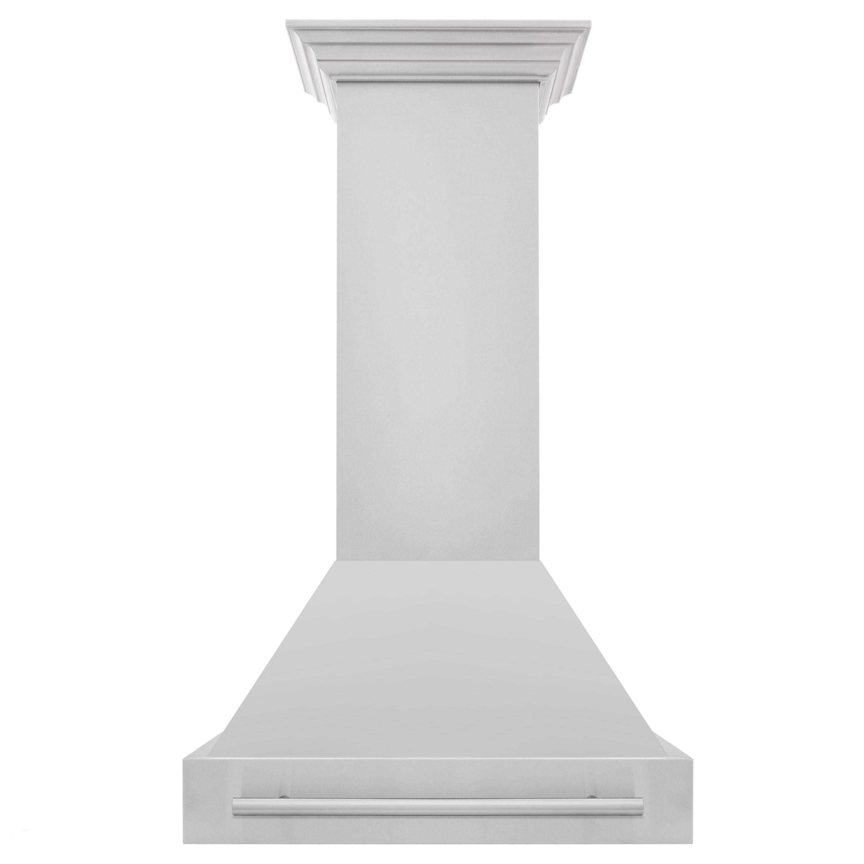 ZLINE 30 in. Wall Mount Range Hood, Stainless Steel, 400 CFM, Stainless Steel Handle (8654STX-30)