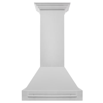 ZLINE 30 in. Wall Mount Range Hood, Stainless Steel, 400 CFM, Stainless Steel Handle (8654STX-30)