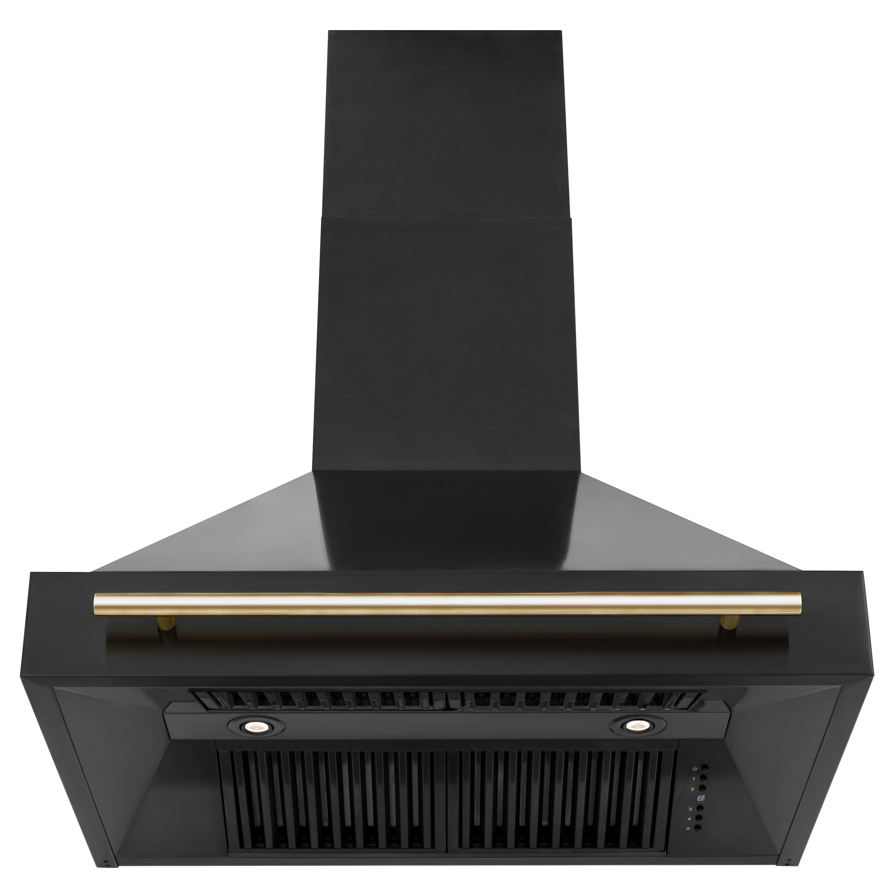 ZLINE 36 in. Wall Mount Range Hood Black Stainless Steel Autograph Edition Gold Handle 400 CFM (BS655Z-36-G)