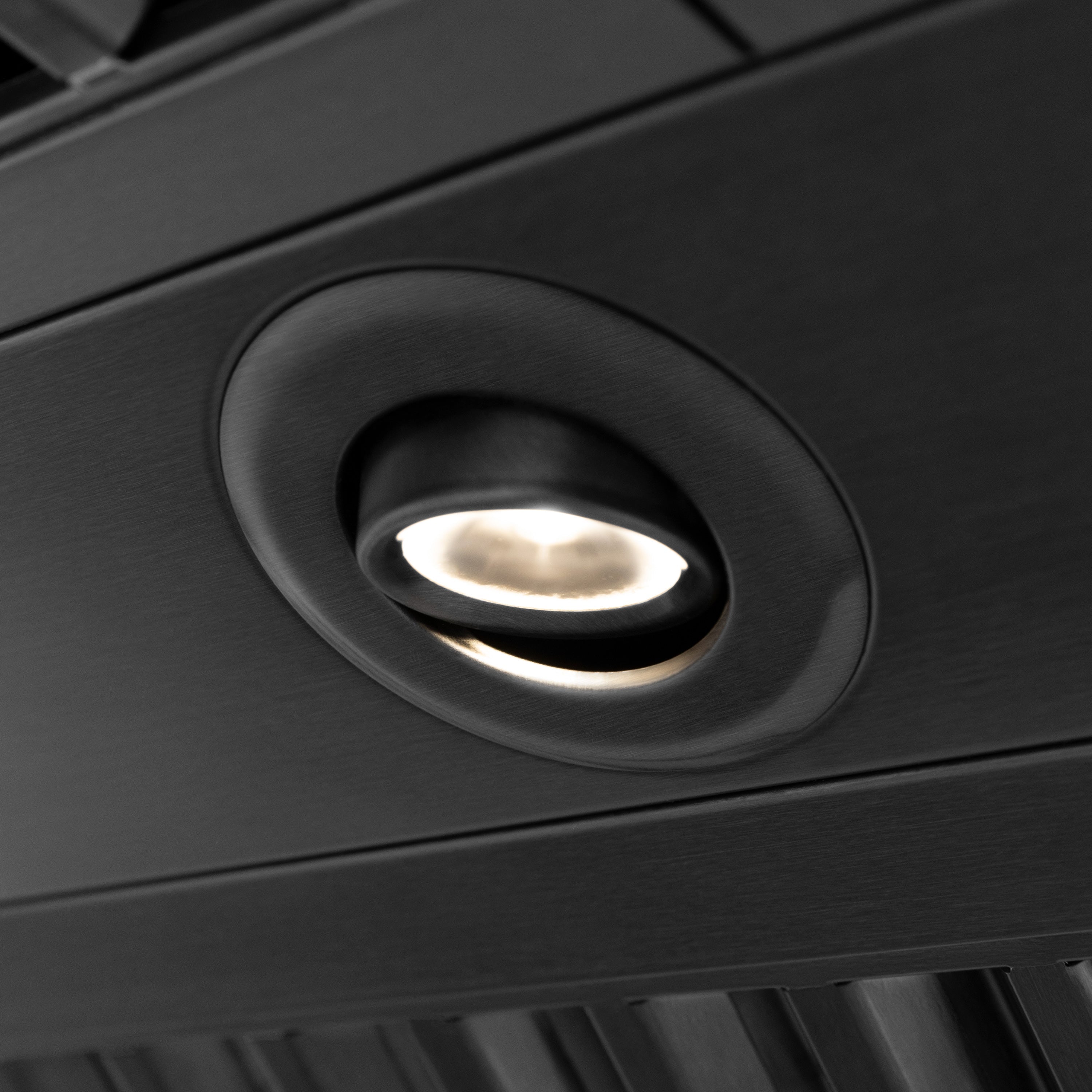 ZLINE 36 in. Wall Mount Range Hood Black Stainless Steel Autograph Edition Gold Handle 400 CFM (BS655Z-36-G)