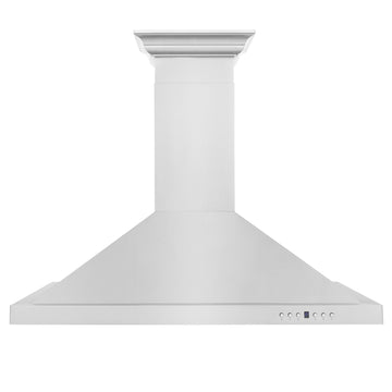 ZLINE 36 in Wall Mount Range Hood Convertible Vent Stainless Steel with Crown Molding (KBCRN-36)