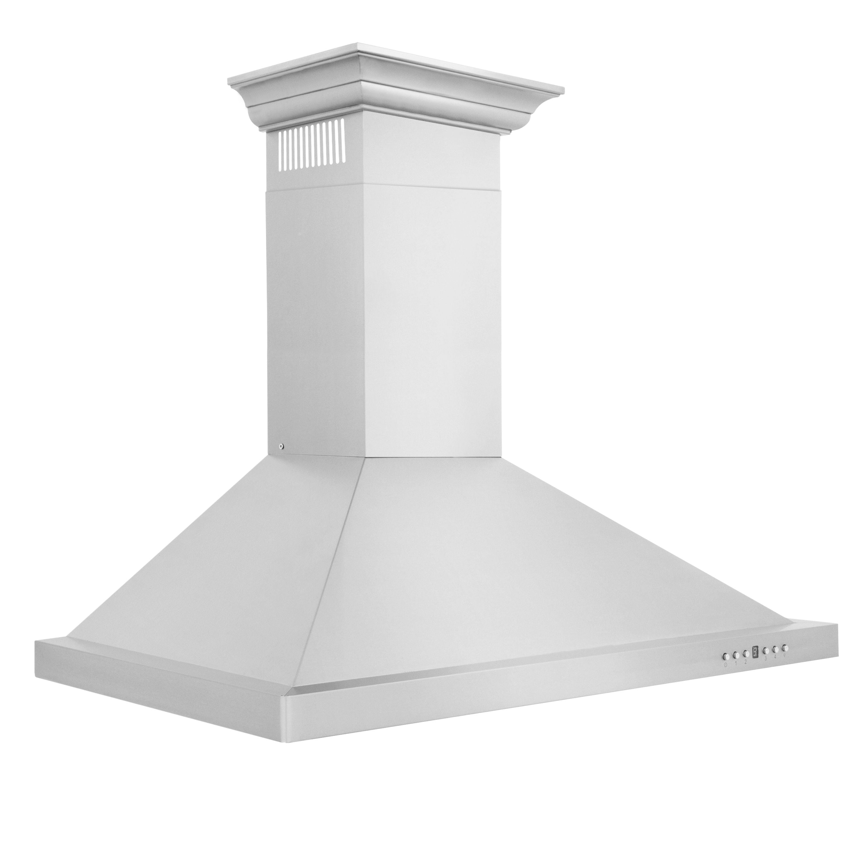 ZLINE 36 in Wall Mount Range Hood Convertible Vent Stainless Steel with Crown Molding (KBCRN-36)