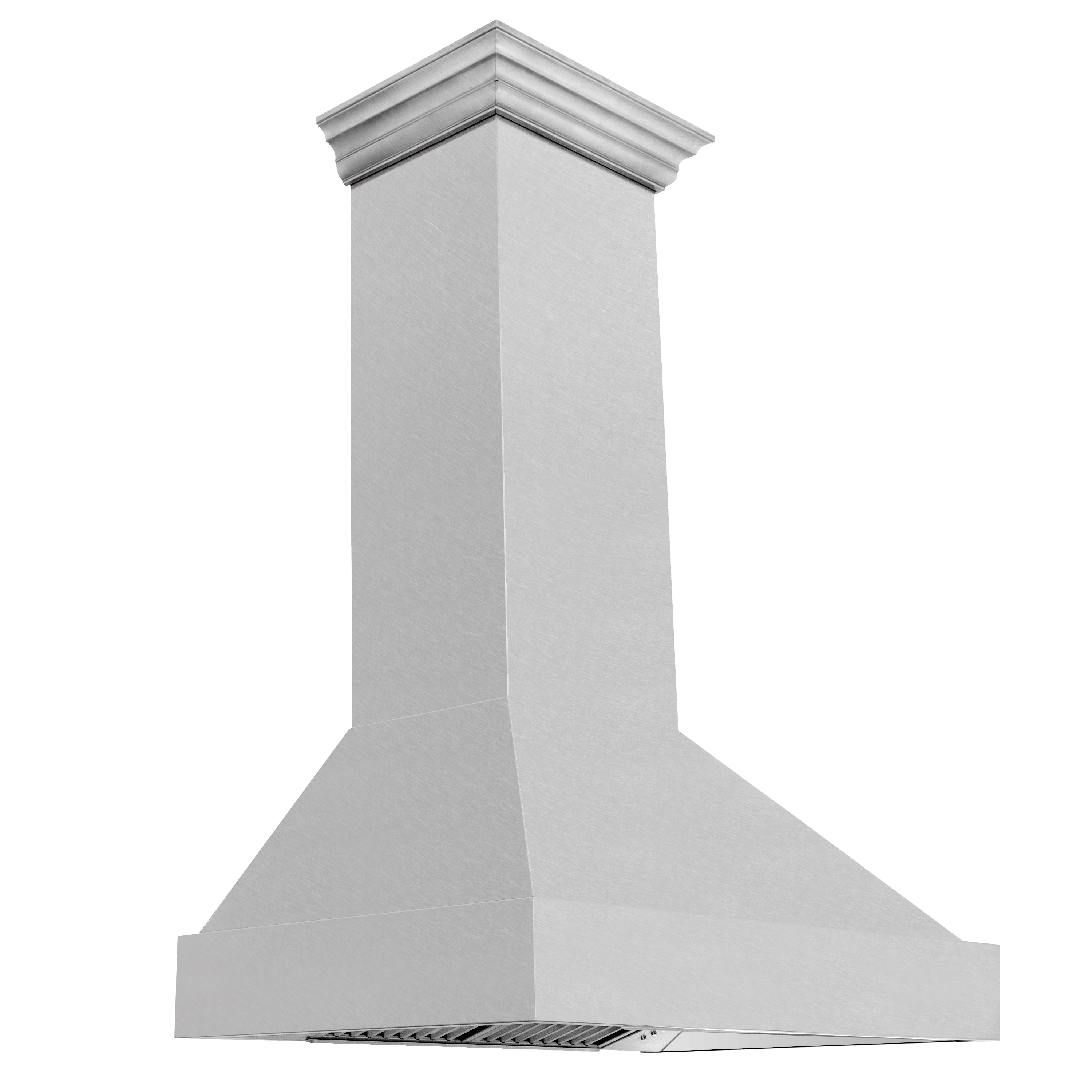 ZLINE 36 Inch Wall Mount Range Hood Satin Stainless Steel 4-Speed 700 CFM LED Lighting (8654SN-36)