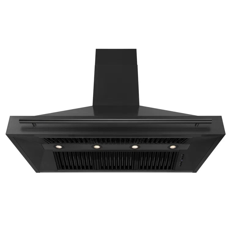ZLINE 48-Inch Wall Mount Range Hood Black Stainless Steel Finish with Black Handle 700 CFM (BS655-48-BS)