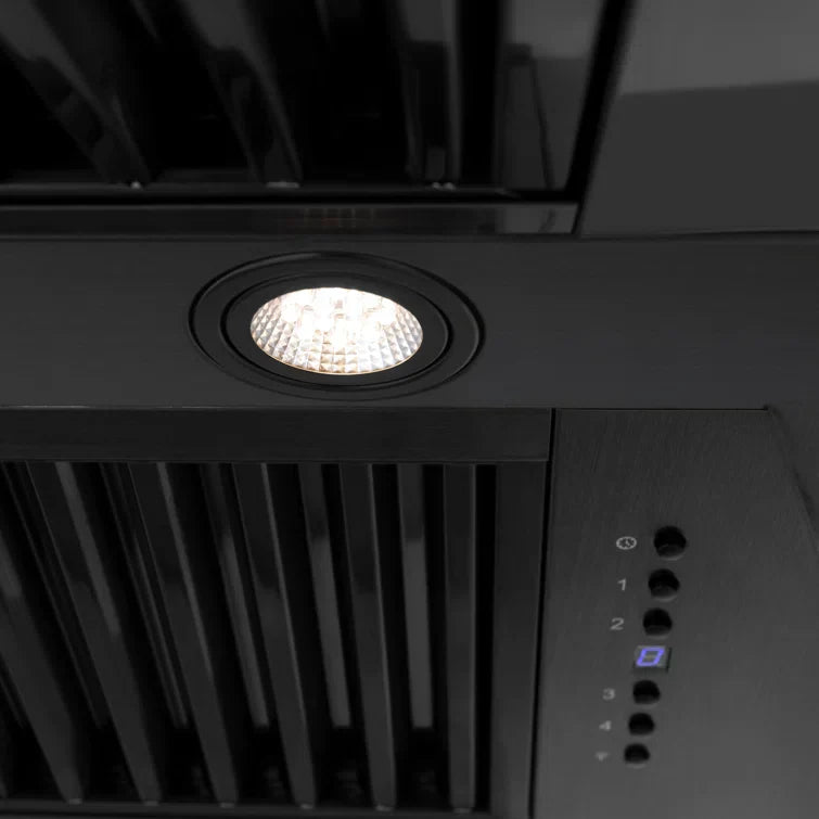 ZLINE 48-Inch Wall Mount Range Hood Black Stainless Steel Finish with Black Handle 700 CFM (BS655-48-BS)