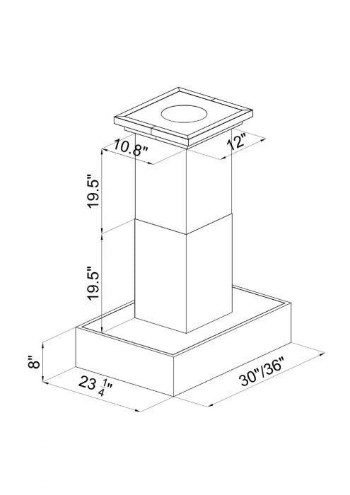 ZLINE 36 in. Island Mount Range Hood Designer Series Maple Wood Butcher Block Finish 681iM-36