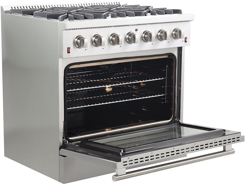 FORNO Appliance Package - 36 Inch Gas Range, Wall Mount Range Hood, 60 Inch Refrigerator, AP-FFSGS6244-36-4
