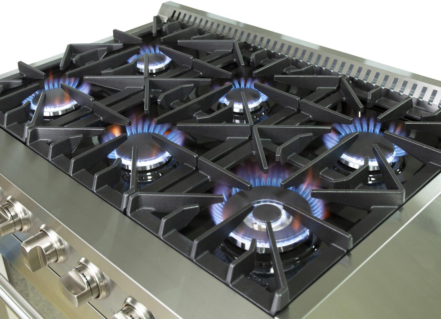 FORNO Package - 36 Inch Gas Range, Wall Mount Range Hood, Refrigerator, Microwave Drawer, Dishwasher, AP-FFSGS6244-36-8
