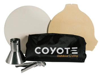 Coyote Asado Accessory Bundle includes Pizza Stone, Heat Deflector, Chicken Throne, Grid Grippers and Cover