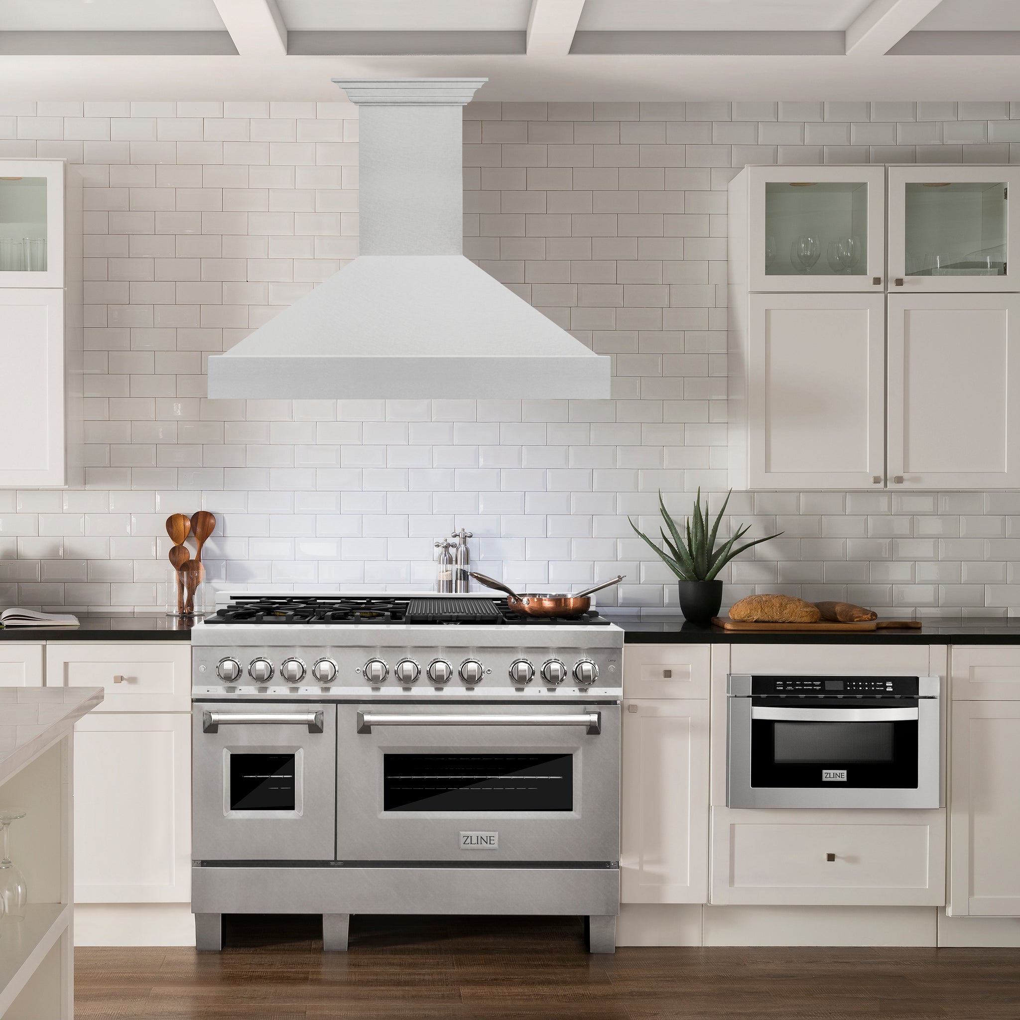 ZLINE 48 in Wall Mount Range Hood 400 CFM Satin Stainless Steel (8654SN-48)