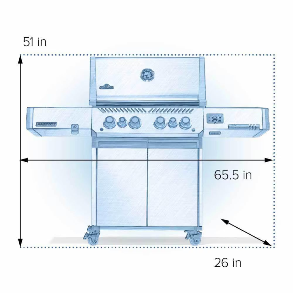 Napoleon Prestige 500 Connected 4-Burner Natural Gas Grill with Rotisserie Kit, Wi-Fi & Bluetooth (P500VXRSIBNSS)