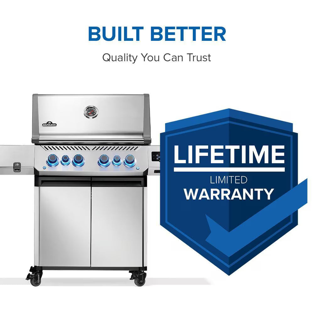 Napoleon Prestige 500 Connected 4-Burner Natural Gas Grill with Rotisserie Kit, Wi-Fi & Bluetooth (P500VXRSIBNSS)