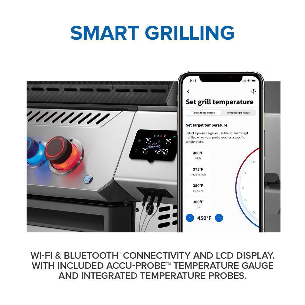 Napoleon Prestige 500 Connected 4-Burner Natural Gas Grill with Rotisserie Kit, Wi-Fi & Bluetooth (P500VXRSIBNSS)