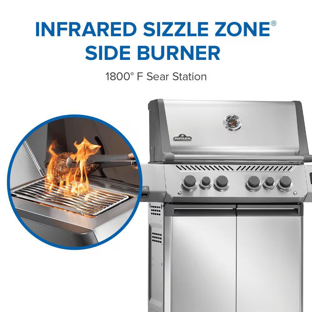 Napoleon Prestige 500 Connected 4-Burner Natural Gas Grill with Rotisserie Kit, Wi-Fi & Bluetooth (P500VXRSIBNSS)