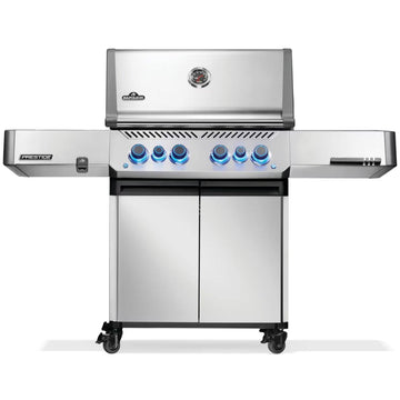 Napoleon Prestige 500 Propane Gas Grill, 4-Burner with Rotisserie Kit and Infrared Side Burner, Stainless Steel (P500VRSIBPSS)