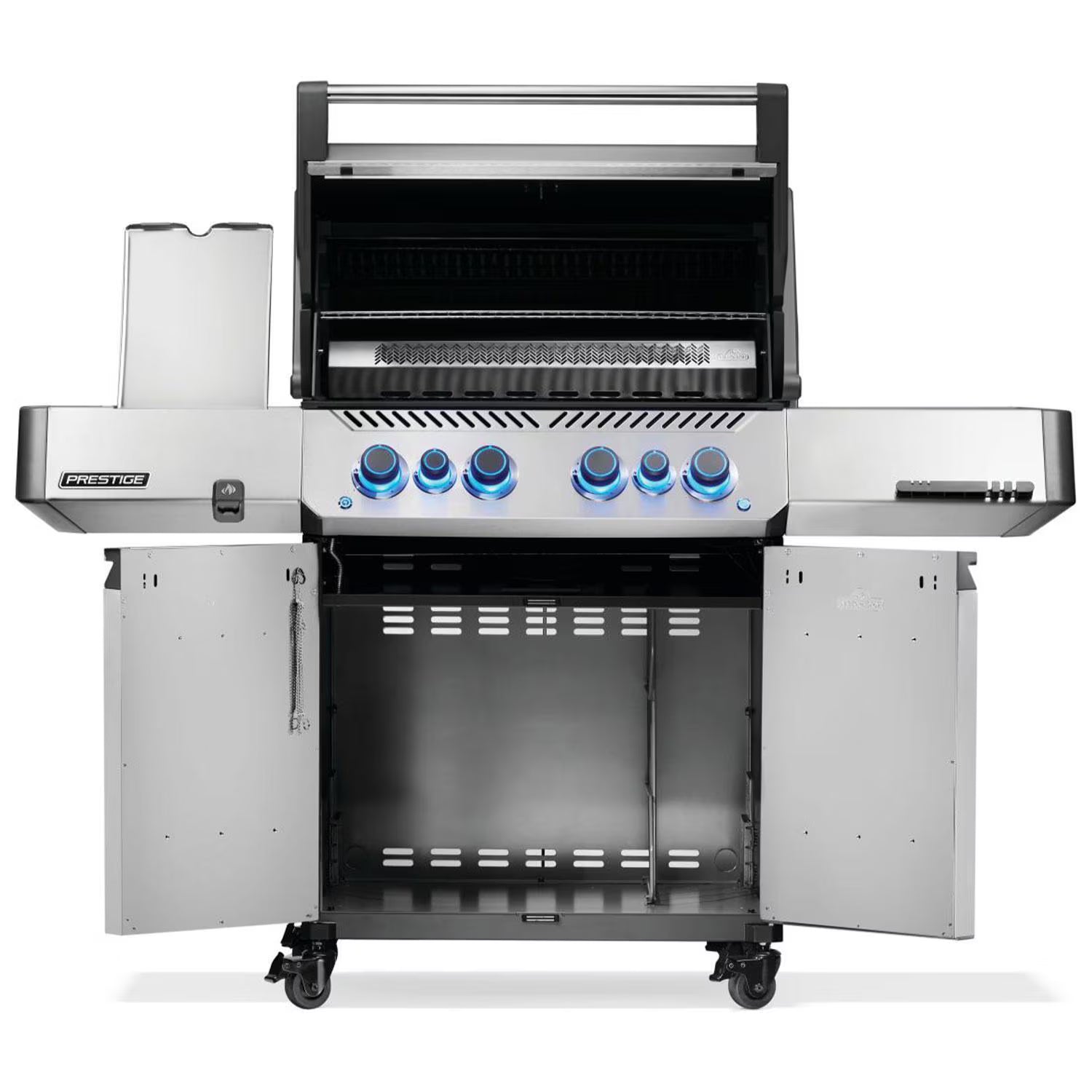 Napoleon Prestige 500 Propane Gas Grill, 4-Burner with Rotisserie Kit and Infrared Side Burner, Stainless Steel (P500VRSIBPSS)