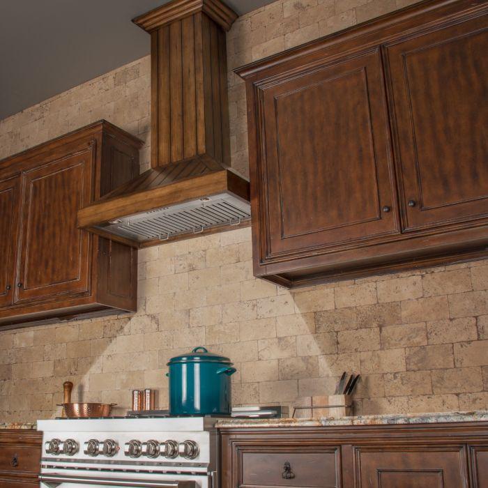ZLINE 36 in. Wall Mount Range Hood – Rustic Light Wood Finish – Wooden Design – KPLL-36