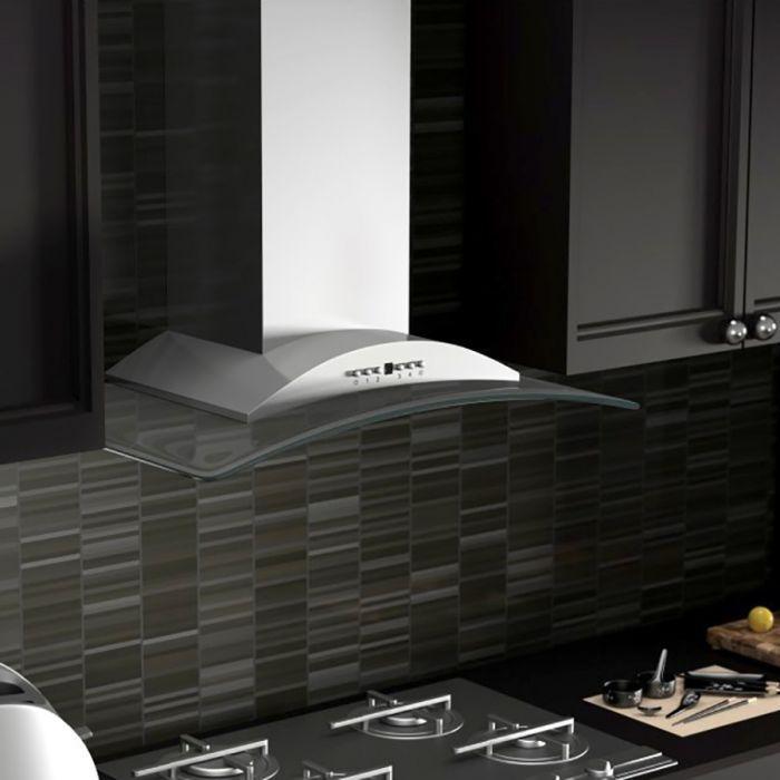 ZLINE 30 Inch Wall Mount Range Hood Convertible Vent Stainless Steel & Glass 400 CFM (KN-30)