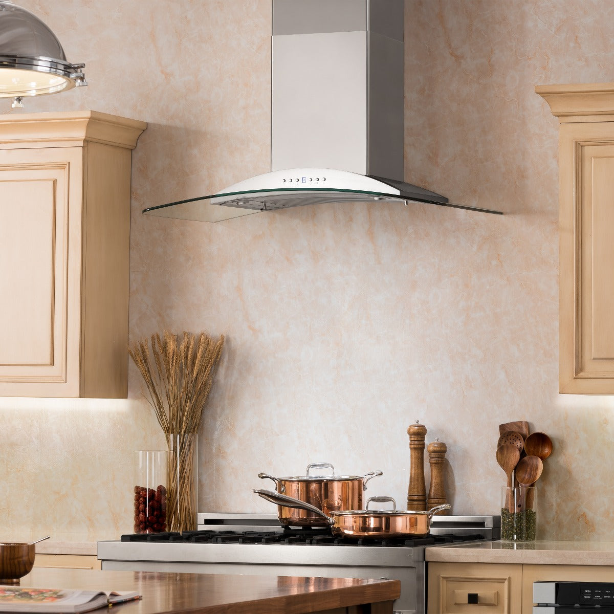ZLINE 36 Inch Wall Mount Range Hood Stainless Steel & Glass Convertible Vent 400 CFM (KN-36)