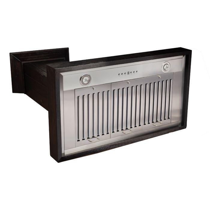 ZLINE 30 Inch Wall Mount Range Hood Wooden Rustic Dark Finish Convertible Ventilation KPDD-30