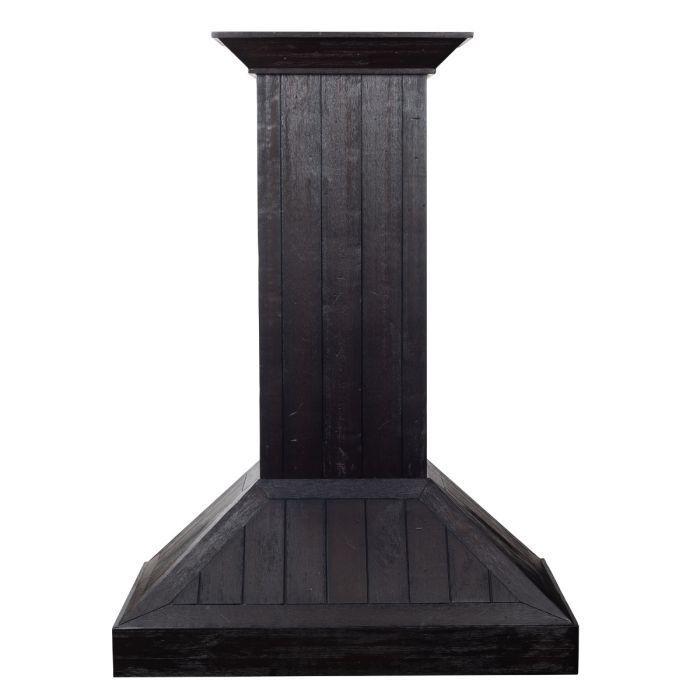 ZLINE 30 Inch Wall Mount Range Hood Wooden Rustic Dark Finish Convertible Ventilation KPDD-30