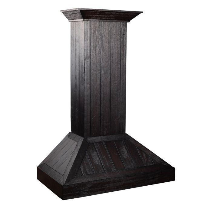 ZLINE 30 Inch Wall Mount Range Hood Wooden Rustic Dark Finish Convertible Ventilation KPDD-30