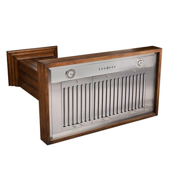 ZLINE 36 in. Wall Mount Range Hood – Rustic Light Wood Finish – Wooden Design – KPLL-36