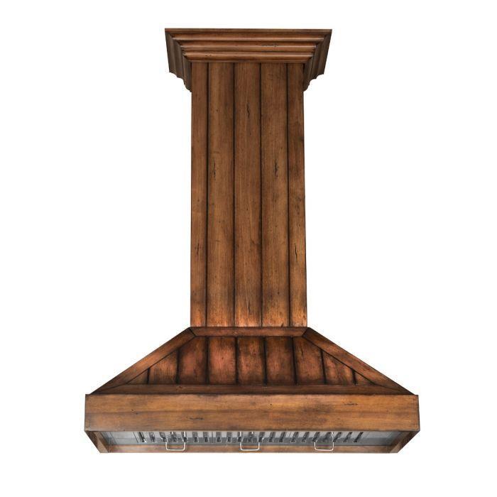 ZLINE 36 in. Wall Mount Range Hood – Rustic Light Wood Finish – Wooden Design – KPLL-36