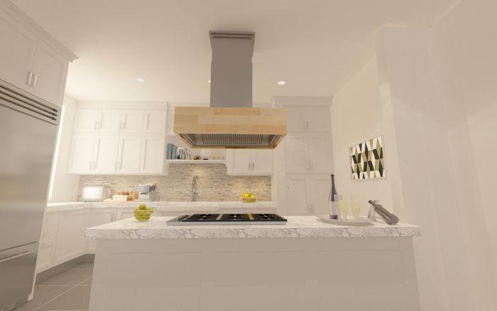 ZLINE 36 in. Island Mount Range Hood Designer Series Maple Wood Butcher Block Finish 681iM-36