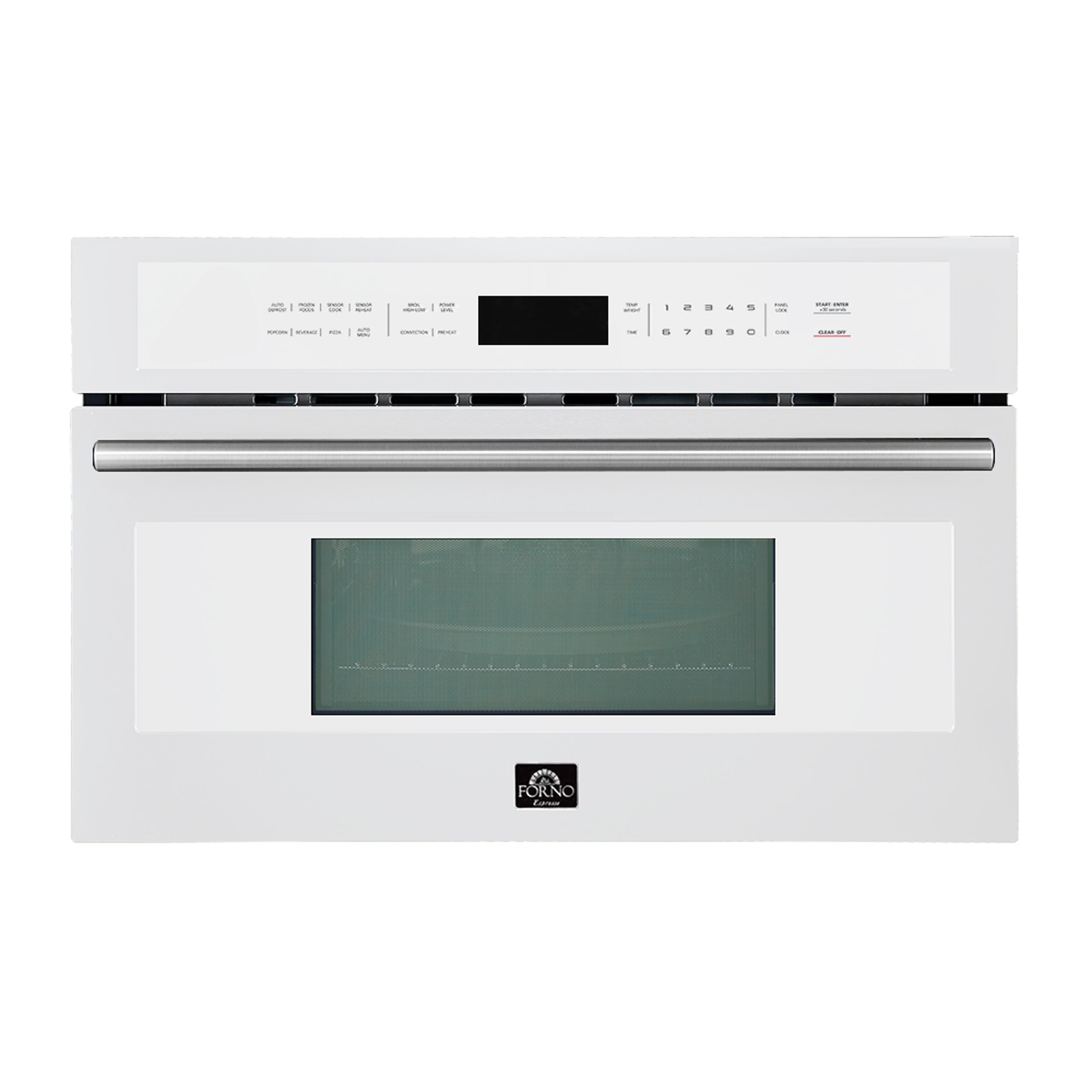 FORNO Oliena 30-Inch Built-In Microwave Oven, 1.6 Cu. Ft., White with Stainless Steel Handles (Model FMWDR3093-30WHT)