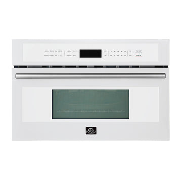 FORNO Oliena 30-Inch Built-In Microwave Oven, 1.6 Cu. Ft., White with Stainless Steel Handles (Model FMWDR3093-30WHT)