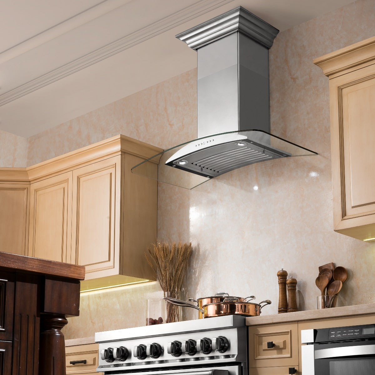 ZLINE 30 Inch Wall Mount Range Hood Convertible Vent Stainless Steel & Glass 400 CFM (KN-30)
