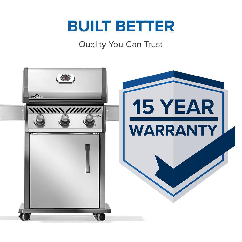 Napoleon Rogue 425 Propane Gas Grill, 3 Burners, Stainless Steel (Model R425PSS-2)
